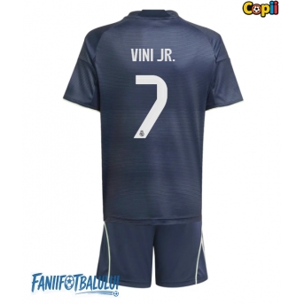 Real Madrid Vinicius Junior #7 Echipament de Fotbal Replică 2025-26 Copii Deplasare (+ Șorturi)
